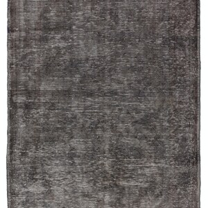 6x9 Ft Vintage Handmade Turkish Area Rug Over-Dyed in Gray Color, Great for Modern Interiors. ND41