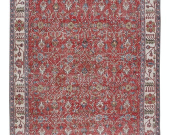 柔らかな色合いのヴィンテージ オリエンタル ラグ、ウール