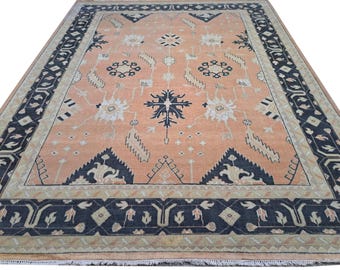 9x12 Ft New Hand-knotted Oushak Style Rug | 100% Wool Handmade Carpet | Custom Options Available | NAB030