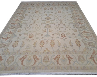 8x10 Ft New Hand-Knotted Oushak Rug | 100% Natural Wool | Custom Options Available | NAB025