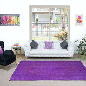 6x9.2 Ft Decorative Handmade Turkish Area Rug in Purple, Great 4 Modern Interiors. NTEK1391