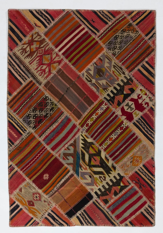 52.5×185.5 Patchwork ViNTAGE TURKiSH RUG Decorative vintage Turkish patchwork rug
