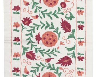20x36 in Embroidered Wall Hanging. Traditional Tablecloth. 100% Cotton Throw. NST38