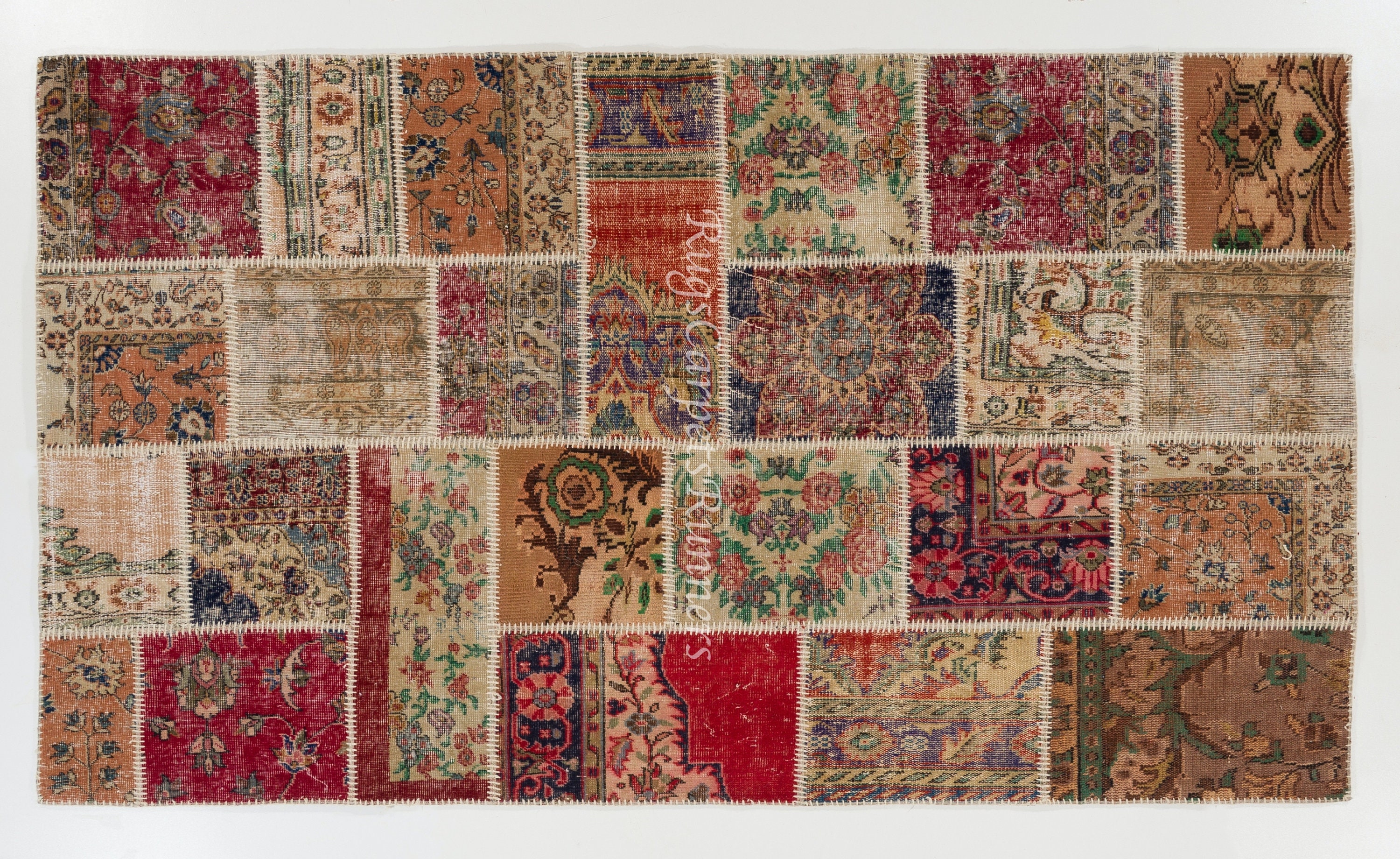 Handmade Patchwork Rug. Modern Turkish Carpet. Custom Options Available ...