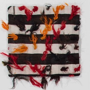 20&quot;x20&quot; Authentic Striped Turkish Kilim Cushion Cover with colorful pomps. NM15