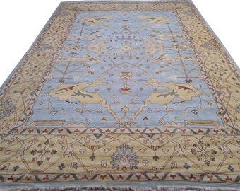 9x12 Ft New Hand-knotted Oushak Style Rug | 100% Wool Carpet | Custom Options Available | NAB029