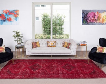 レッド✳︎60×151✳︎ フラワー　ローズ　ランナー　トルコヴィンテージラグ ランナータイプ - Kilim Designs