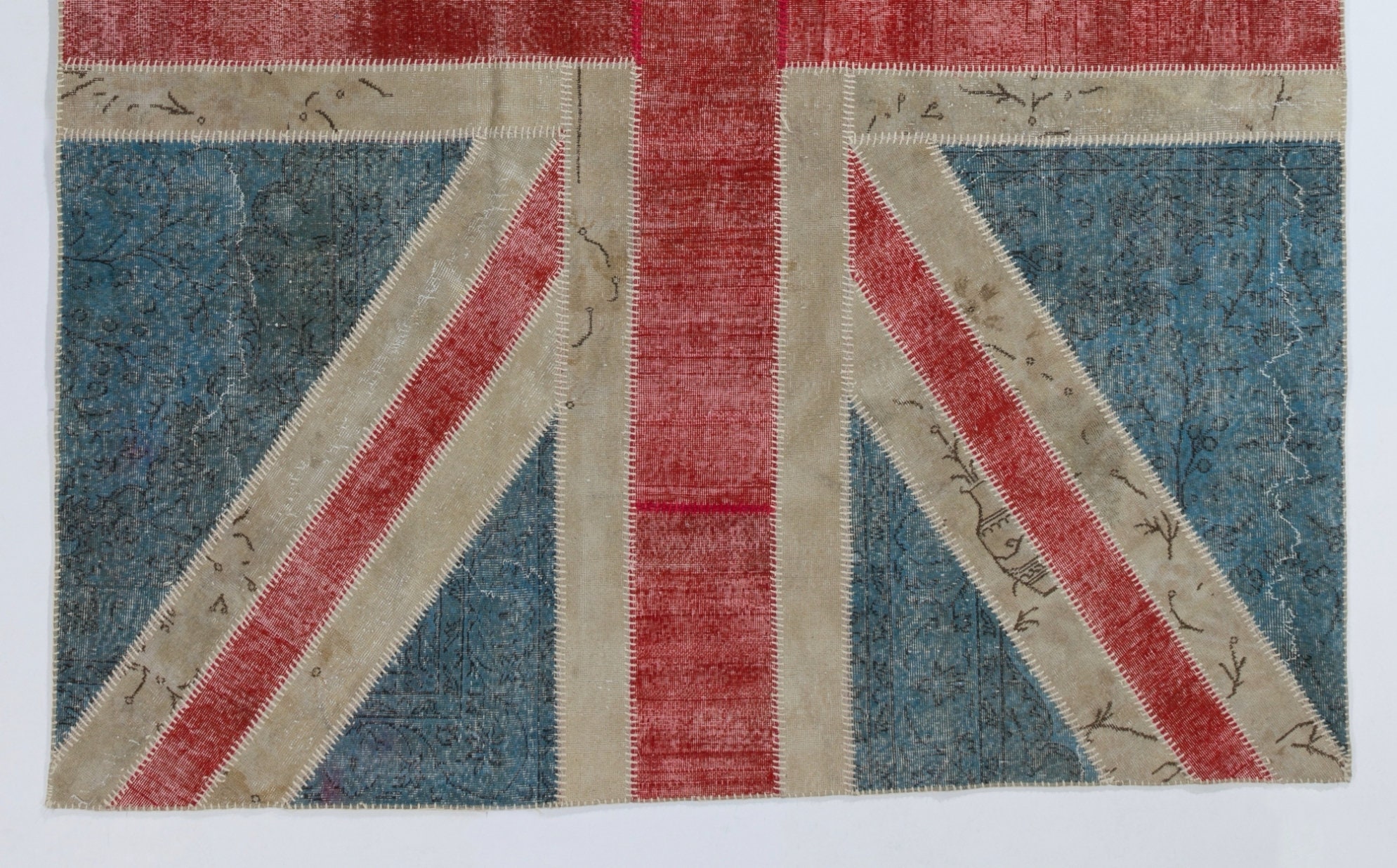 Modern Handmade Patchwork Rug With Union Jack British Flag - Etsy