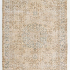 7.2x10.8 Ft Hand Knotted Vintage Medallion Design Anatolian Rug in ...