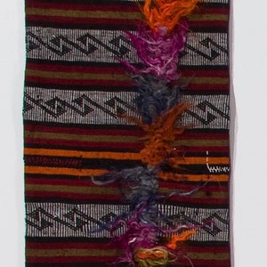 16&quot;x28&quot; Handmade Striped Turkish Kilim Cushion Cover with colorful pomps. NM35