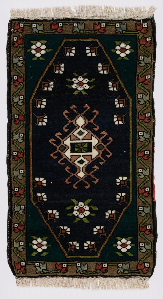 玄関マット 79cm ROUND ViNTAGE TURKiSH RUG Turkish Round Rug, Doormat Rug, Small Rug Vintage, Bathroom Rug