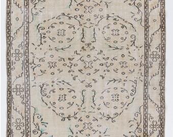 5.5x9.2 Ft Vintage Oushak Rug. Ideal for Office and Home Decor. NY625