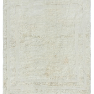 40&quot;x48&quot; Minimalist Vintage Handmade Anatolian Tulu Rug Made of Natural Un-Dyed Beige Wool. NTEK1329