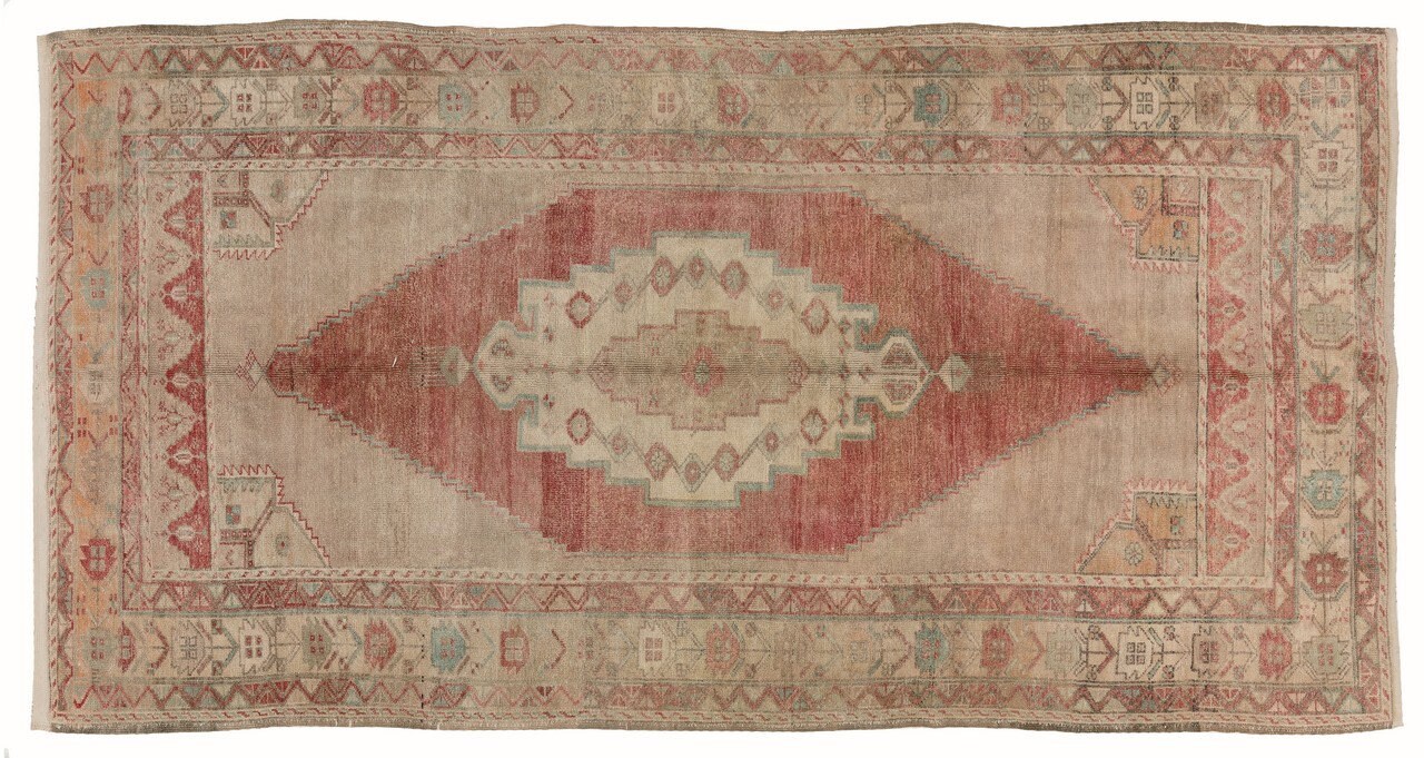 5x9.4 Ft One-of-a-kind Handmade Vintage Turkish Village Rug