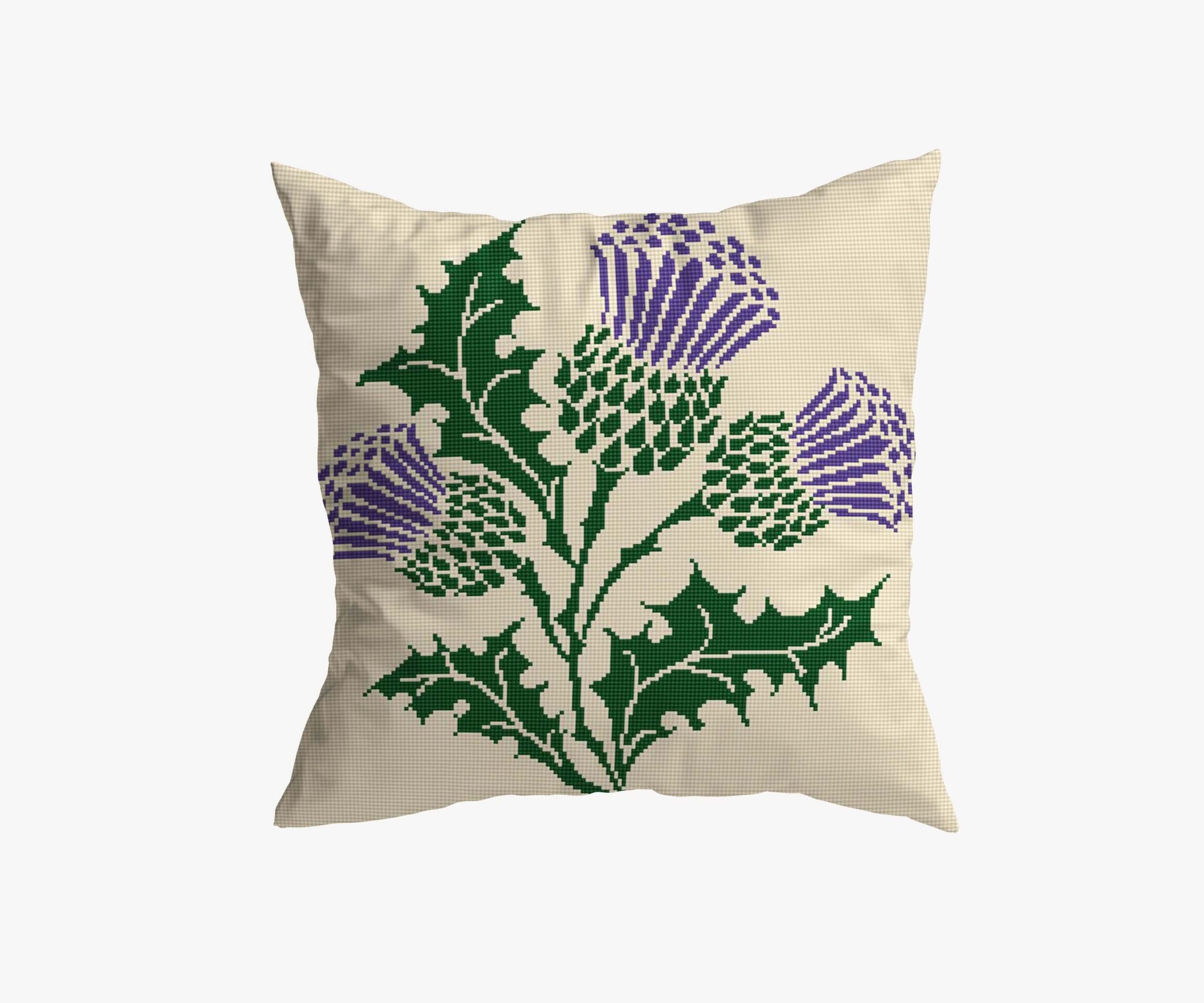Needlepoint Pillow Kit Thistle Tapestry Cushion Kit Etsy