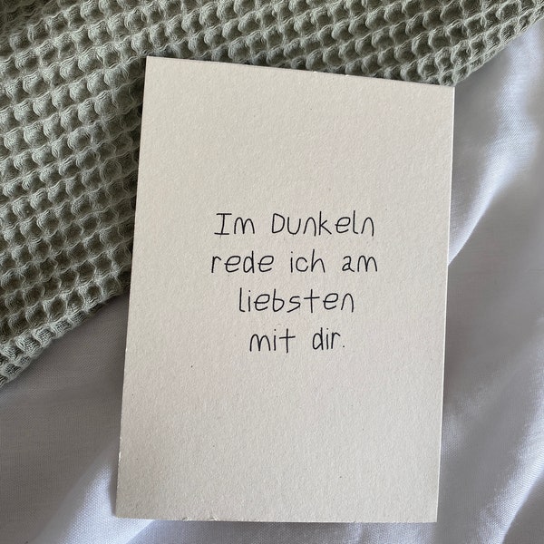 Poetry Postkarten aus Finnpappe // Spruch Karte - im Dunkeln