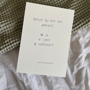 Postkarte Willst Du mit mir gehen?