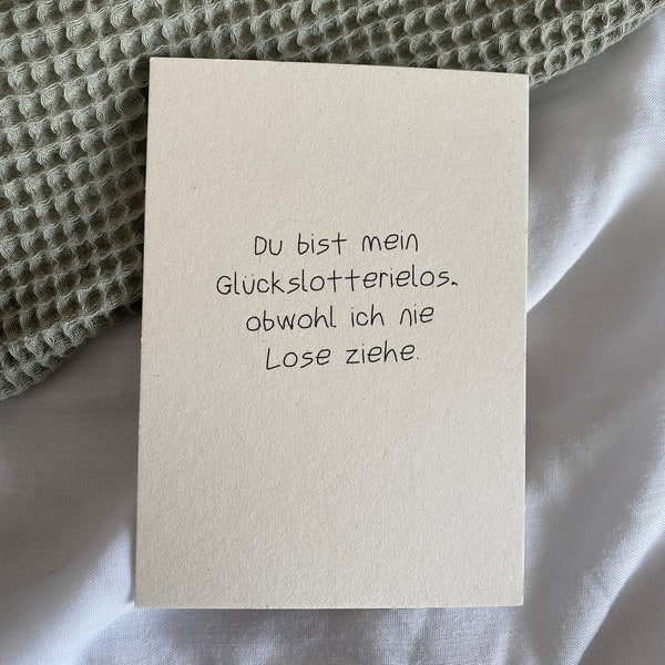 Poetry Postkarten aus Finnpappe // Spruch Karte - Glückslotterielos