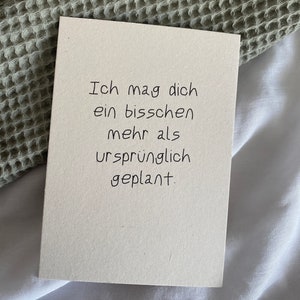 Poetry Postkarten aus Finnpappe // Spruch Karte - ich mag dich