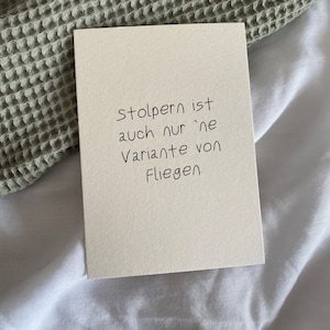 Poetry Postkarten aus Finnpappe // Spruch Karte - stolpern