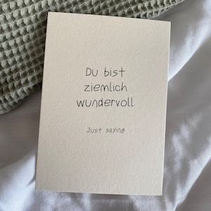 Poetry Postkarten aus Finnpappe // Spruch Karte - ziemlich wundervoll