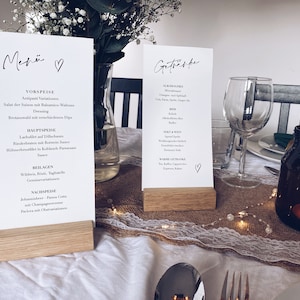 Menükarten / Getränkekarten Hochzeit - elegant schwarz 10er Set