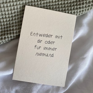 Poetry Postkarten aus Finnpappe // Spruch Karte - für immer du