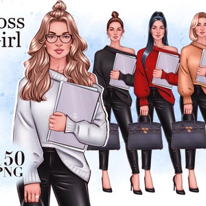 Girl boss clipart, Fashion Girl clipart, Street Fashion Girl, Fashion girl Planner Clipart, Fashion Illustration, Lady Boss Clip Art