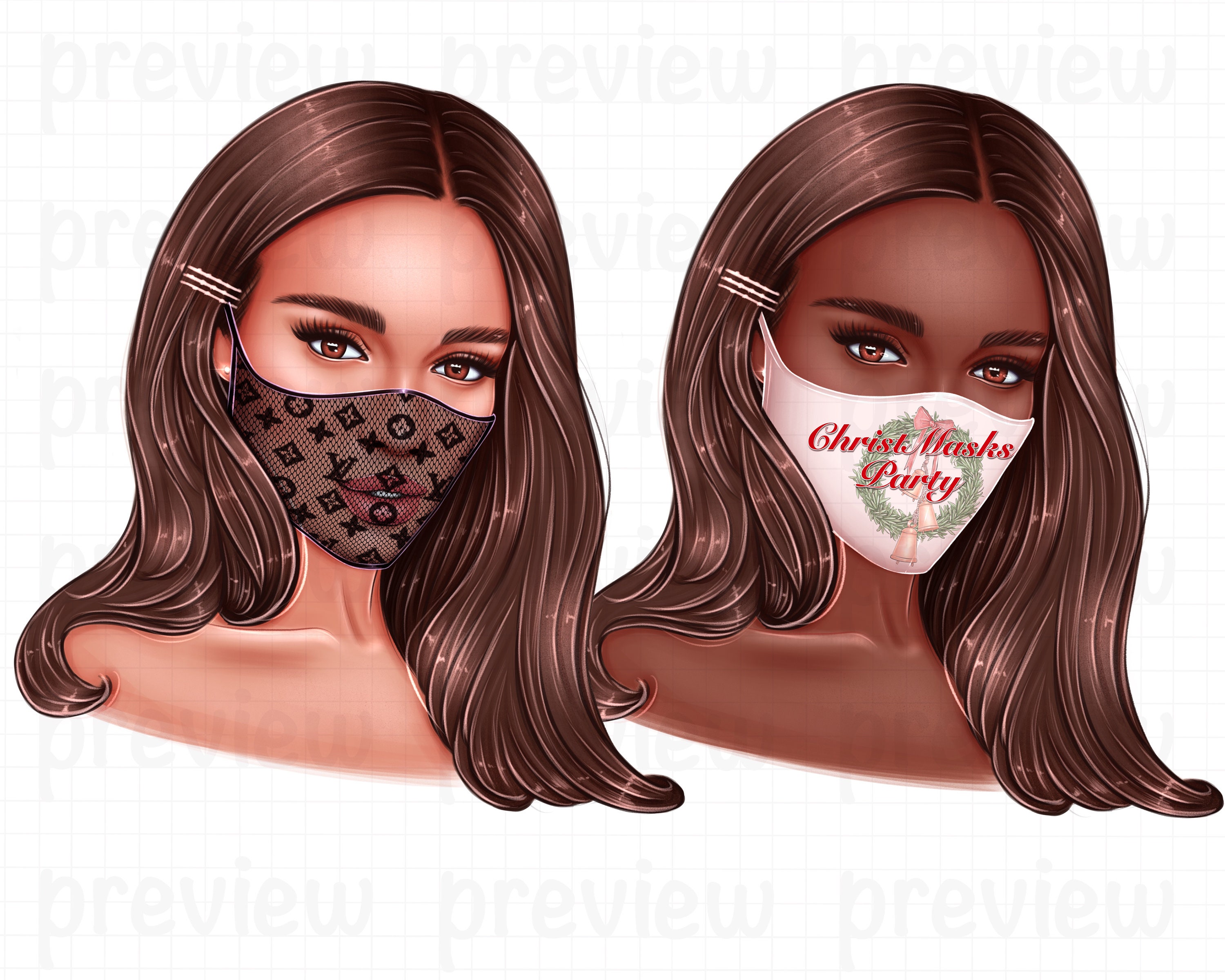 Beauty Face Clipart Face Mask Clipart Planner Clipart Etsy