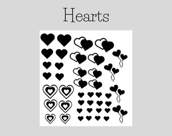 Hearts Nail Stickers | Nail Decals | Art Stickers for DIY Finger & Toe Nail Art