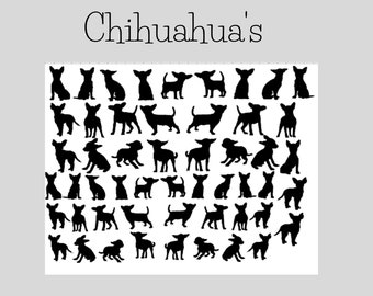 Chihuahua's- Nail Stickers\Nail Decals \Art Sticker for DIY Finger, Toe nail art