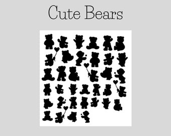 Cute Bears Nail Stickers | Nail Decals | Art Stickers for DIY Finger & Toe Nail Art