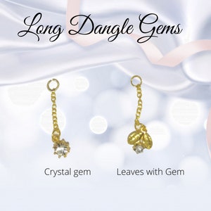 Long Dangle Gems- Nail Piercings, Nail Jewelry, Nail Gems, Nail Charms