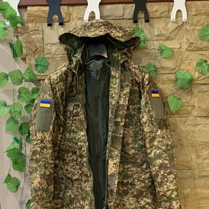 PREDATOR camouflage military jacket Ukrainian army with lining, Camouflage winter 2-Piece Parka Jacket, Uniform National Guard of Ukraine