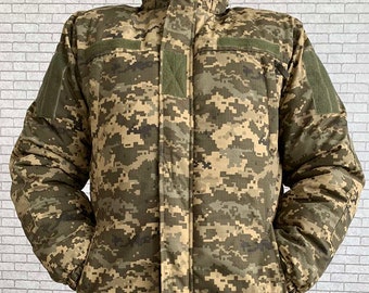 Ukrainian MM-14 Pixel Winter Jacket, Rip-Stop Hooded Parka, Outdoor Gear