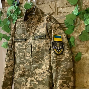 Combat summer suit Ukrainian Army, Jacket&pants uniform of the Special Operations Forces of Ukraine, Ukrainian camouflage Pixel 14 mm