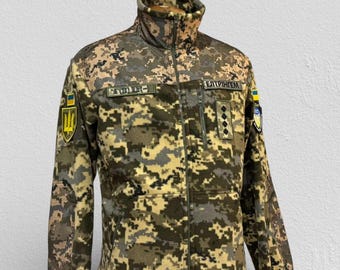 Tactical Military Fleece Jacket, Ukrainian Pixel MM-14 Camo