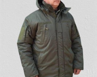 Ukrainian CORDON Winter Field Jacket – Olive Green Hooded Tactical Coat – Size L
