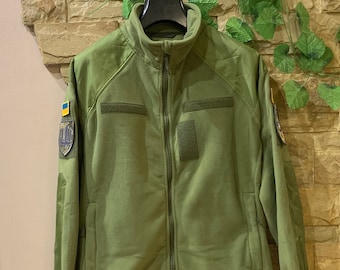 Chaqueta polar ucraniana color oliva – Abrigo polar táctico – Ropa de campo para exteriores – Talla XL