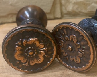 Vintage Bronze Door Handle, Antique Double Sided Door Handle, Rustic Handle, Retro knob