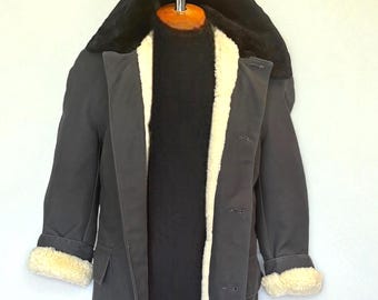 冬用チュルプオリジナルシープスキンサイズ56黒ソビエト軍将校ベケシャ