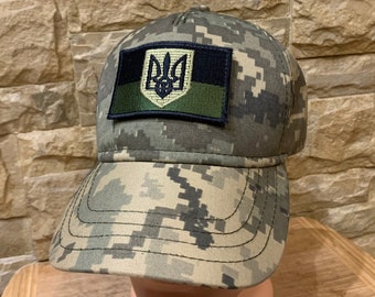 Ukrainian Army MM14 Pixel Tactical Cap with Ukraine Flag Patch