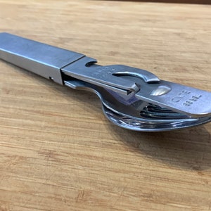 Vintage Bundeswehr cutlery set 4 pieces, Bundeswehr military cutlery, Set of stainless steel spoon knife, fork, multitool,