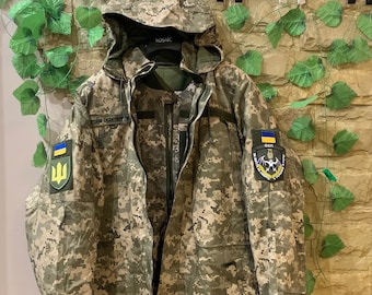 ウクライナ軍の裏地付きミリタリージャケット、迷彩柄2ピース