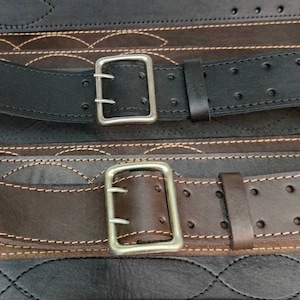 Vintage leather officer&#39;s belt, Brown black military belt &quot;Portupeya&quot;, Belt of the Armed Forces
