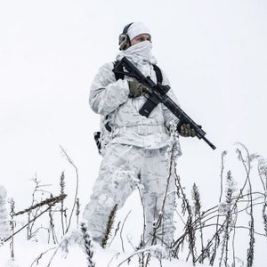 Camouflage suit winter with balaclava, camouflage coat white Multicam Alpine, Ukrainian army camouflage winter suit image 1