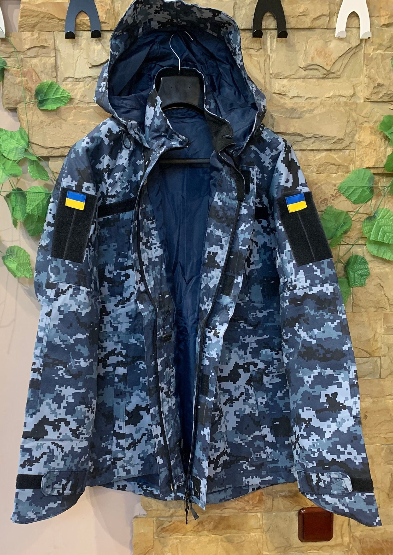 Ukrainian Pixel Blue MM16F Winter Parka, Waterproof Tactical Coat