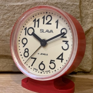 Mechanical red alarm clock, Antique alarm clock , Rare alarm watch