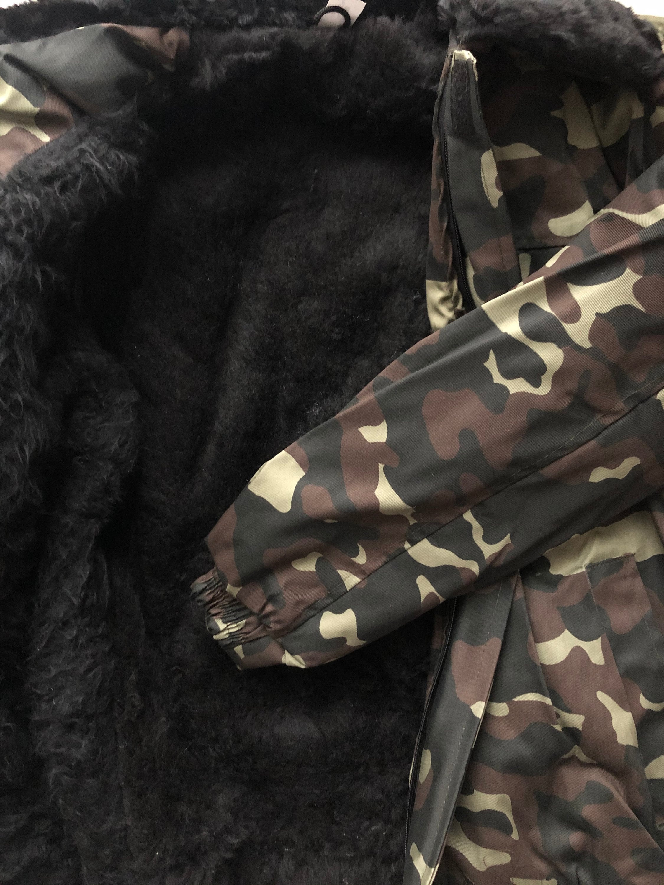 Vintage Ukrainian Winter Jacket Dubok Oak Camouflage Coat Fur 