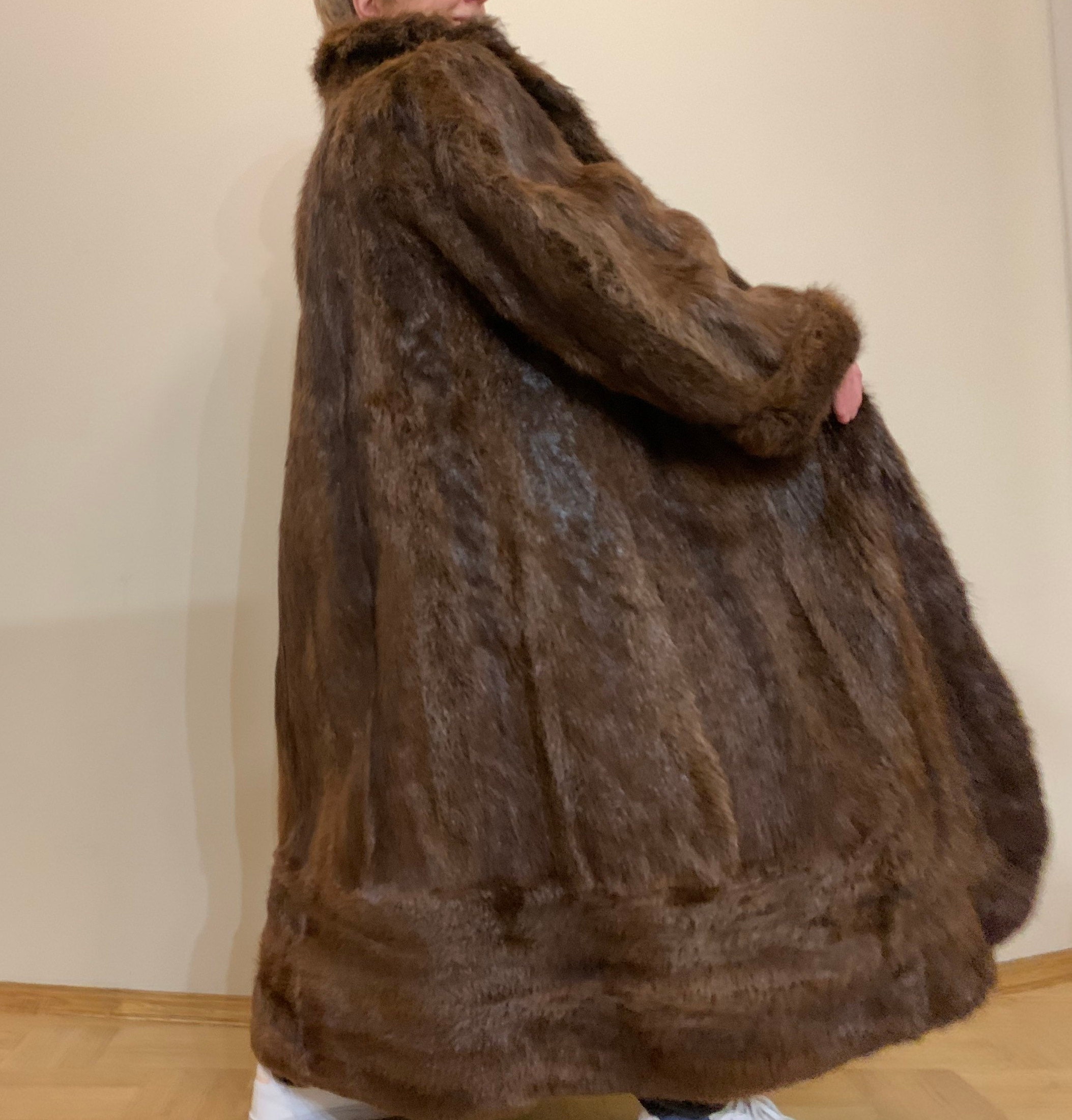 Long Vintage Nutria Fur Coat Brown Nutria Fur Coat Whole Etsy UK